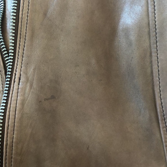 brown mango real leather jacket - Picture 11 of 16